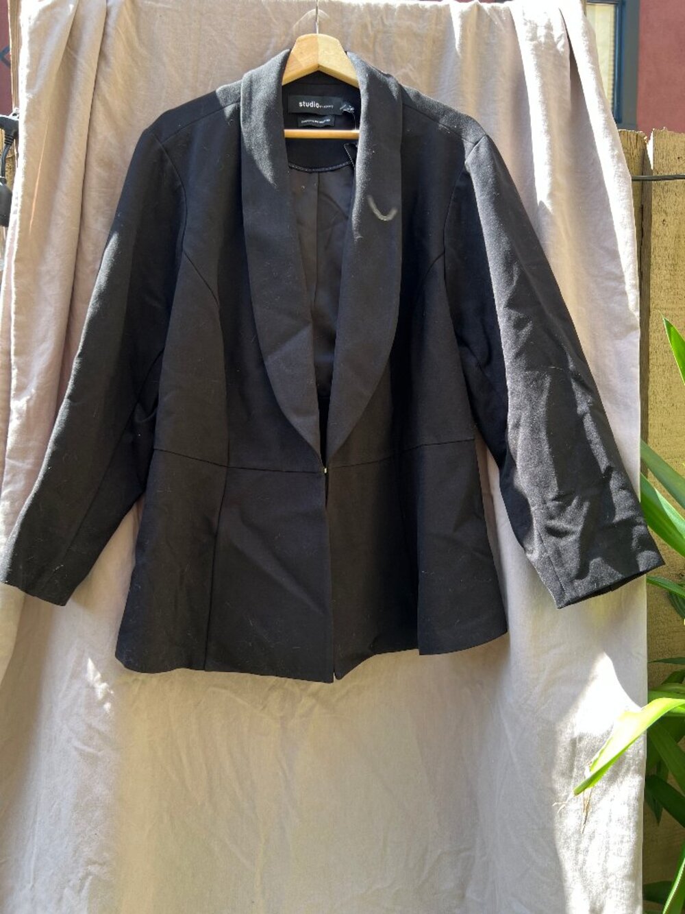 Torrid, ponte peplum black blazer - Picture 2 of 4